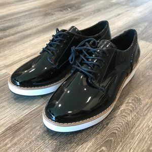 Patent Leather Lace-up Platform Shoes - 6.5 NEW
